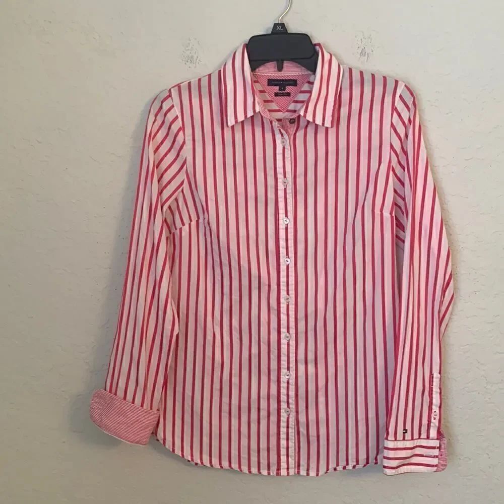 Tommy Hilfiger Slim Fit Long Sleeve Striped Women’s Shirt Size 8